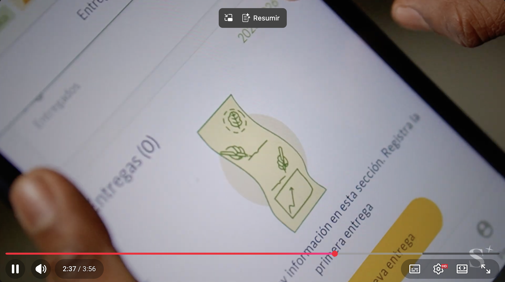Screenshot of the collection process in the Sirio app